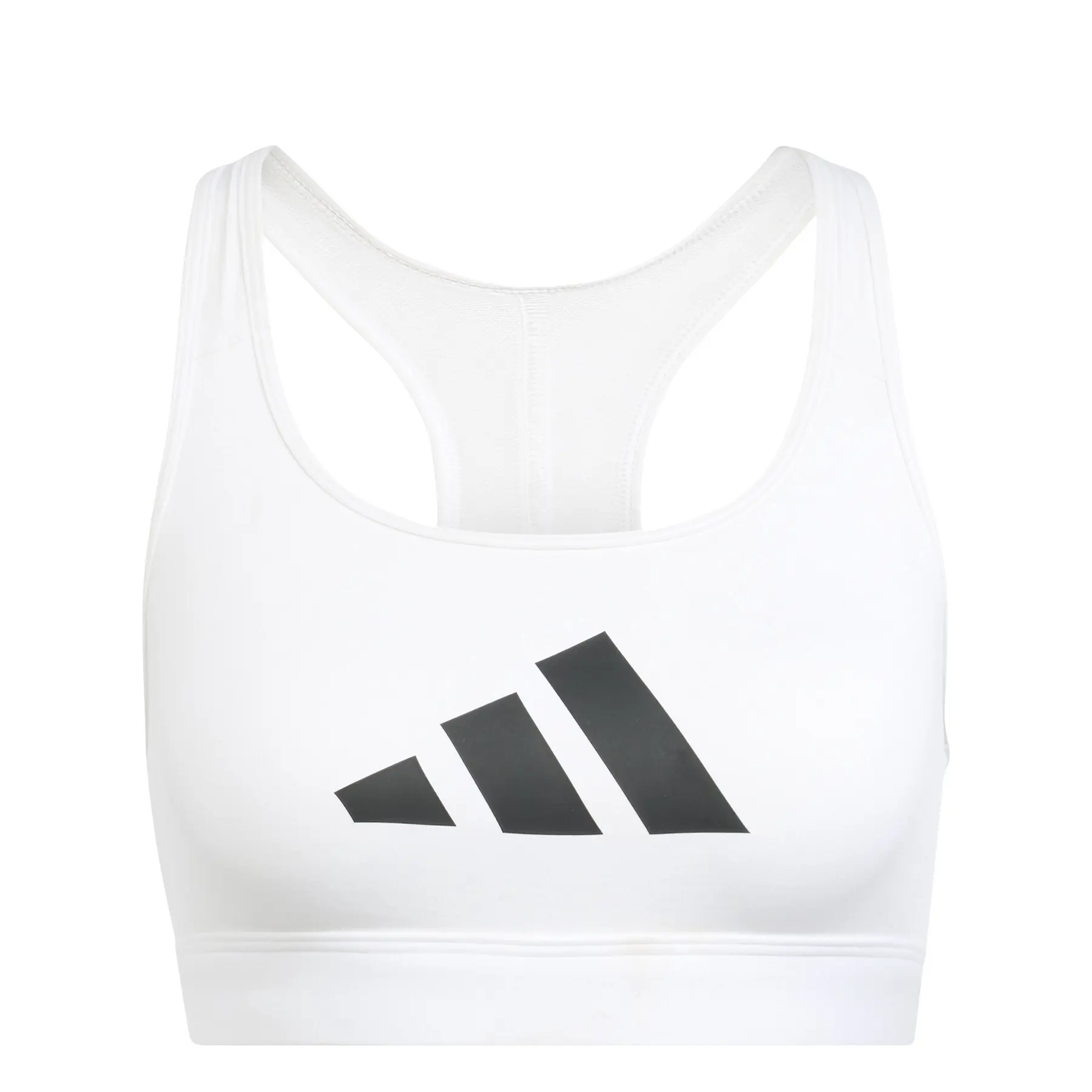 Damen-Sport-BH adidas Powerreact Big Logo Graphic - Farbe: Weiß