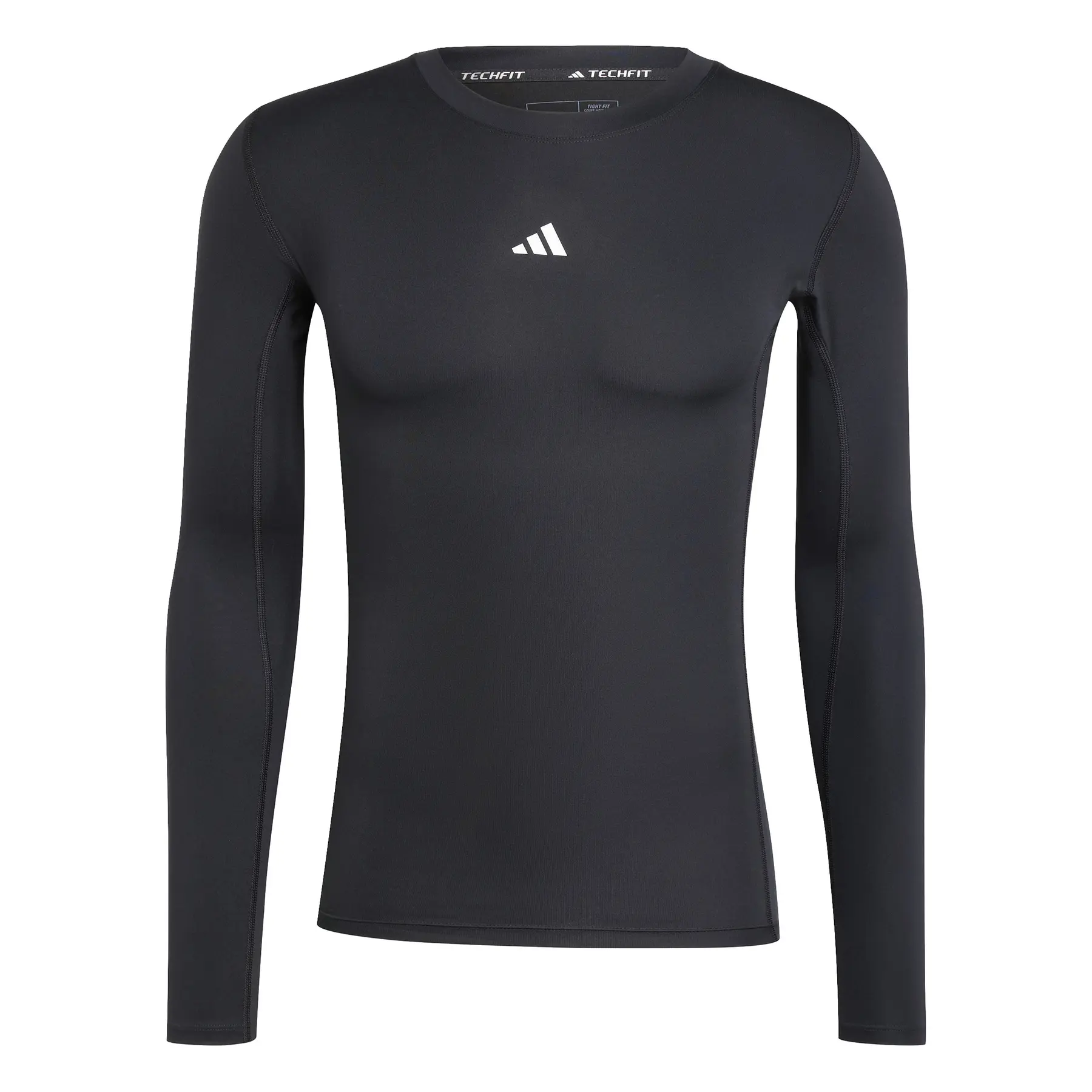 Kompressions-T-Shirt langarm adidas Techfit - Farbe: Schwarz