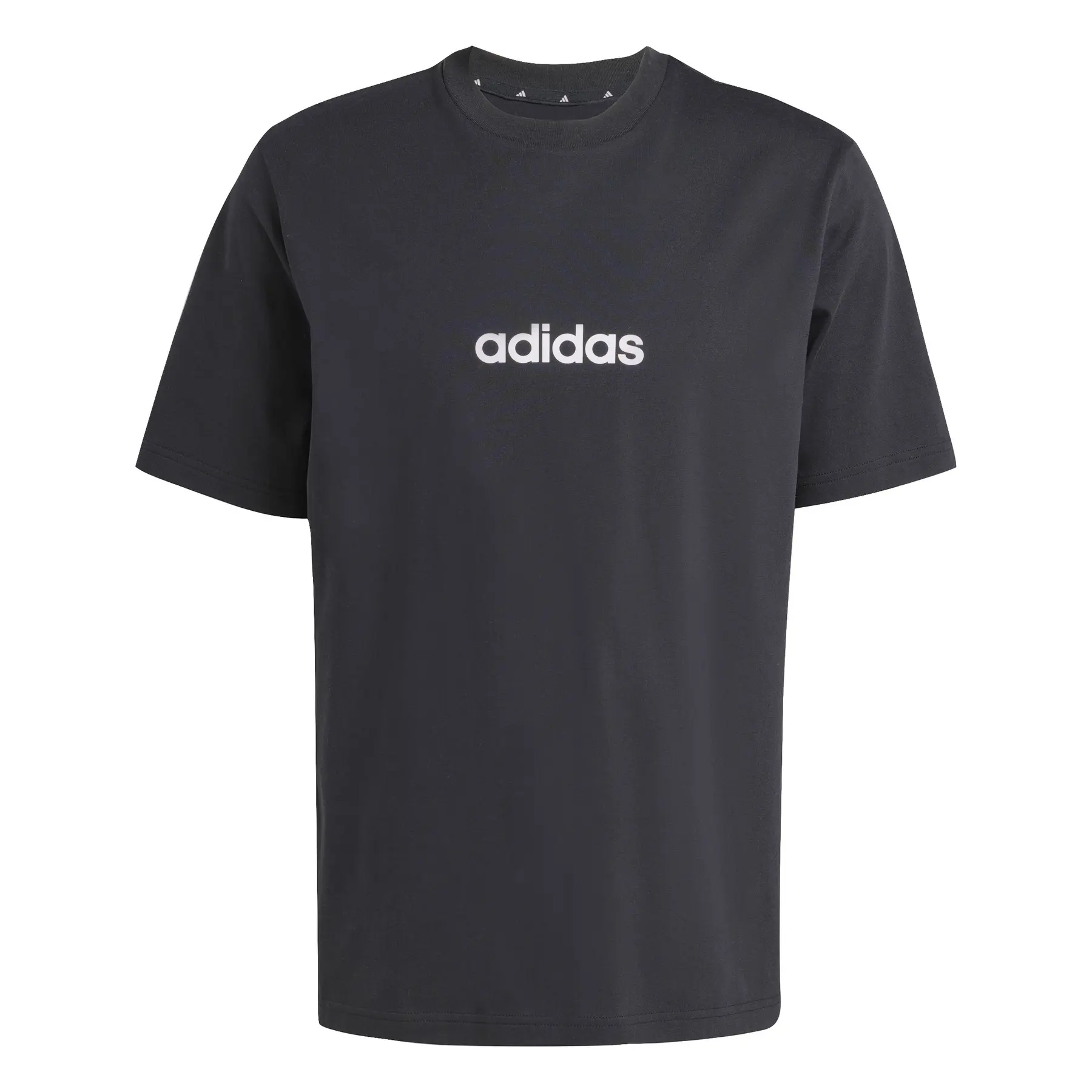 Einfaches Jersey-T-Shirt adidas Essentials Linear - Farbe: Schwarz