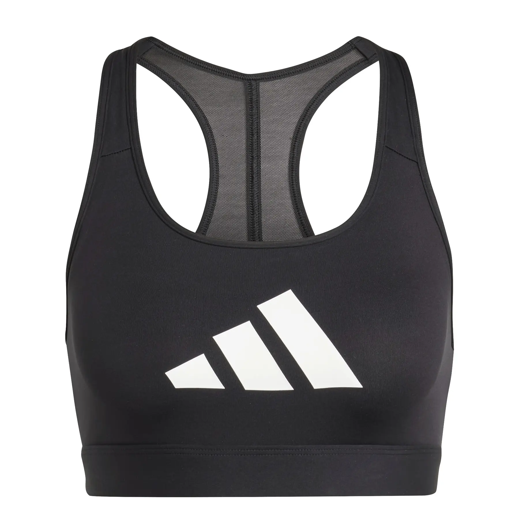 Damen-Sport-BH adidas Powerreact Big Logo Graphic - Farbe: Schwarz