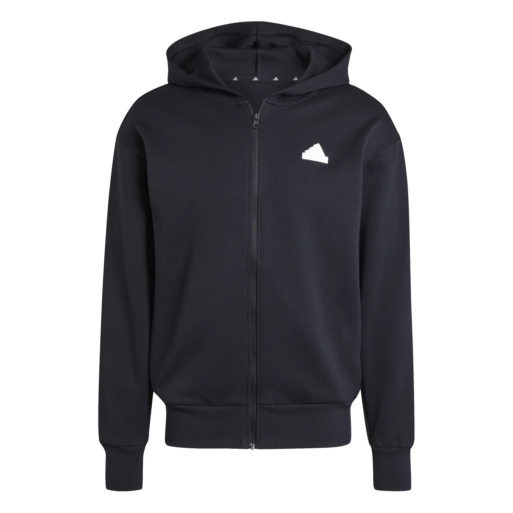 Sweatjacke mit Kapuze adidas Future Icons Doubleknit - Farbe: Schwarz