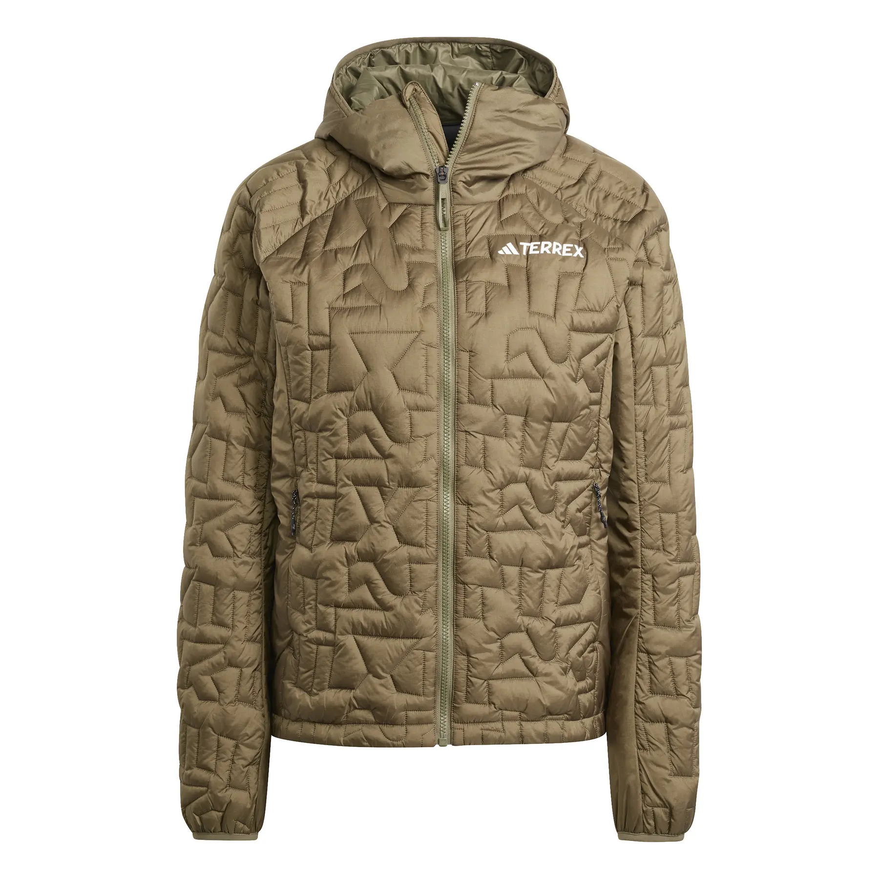 Weite Damen-Steppjacke mit Kapuze adidas Terrex Xperior PrimaLoft - Farbe: Braun