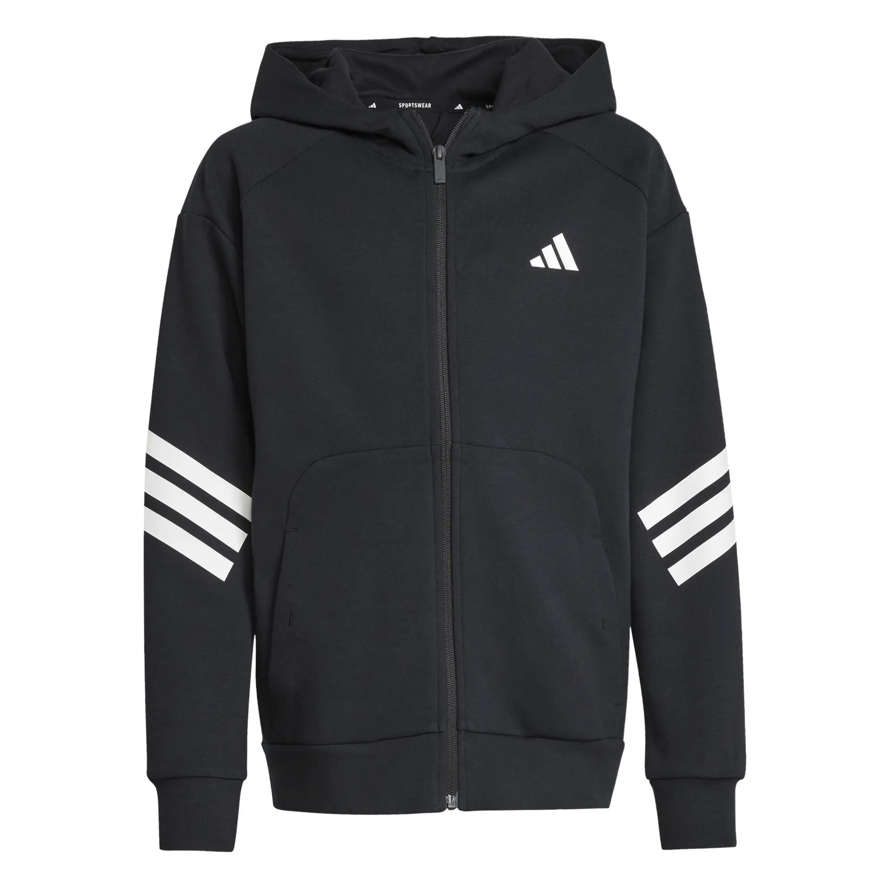 Felpa con cerniera a cappuccio per bambini adidas Future Icons 3-Stripes
