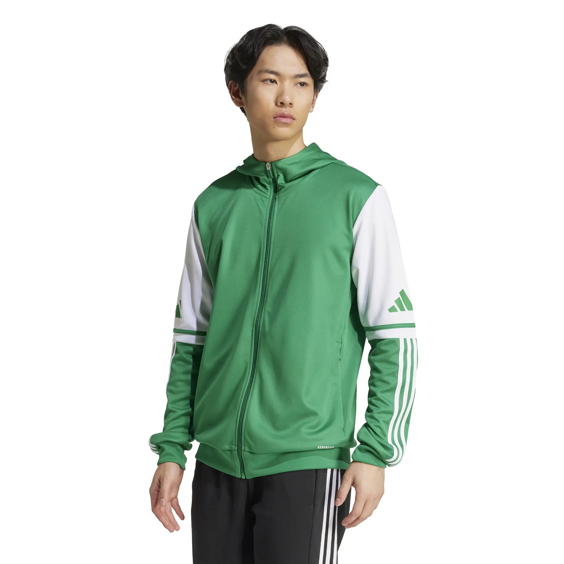 Sweatjacke mit Kapuze adidas Squadra25 - Farbe: Grün