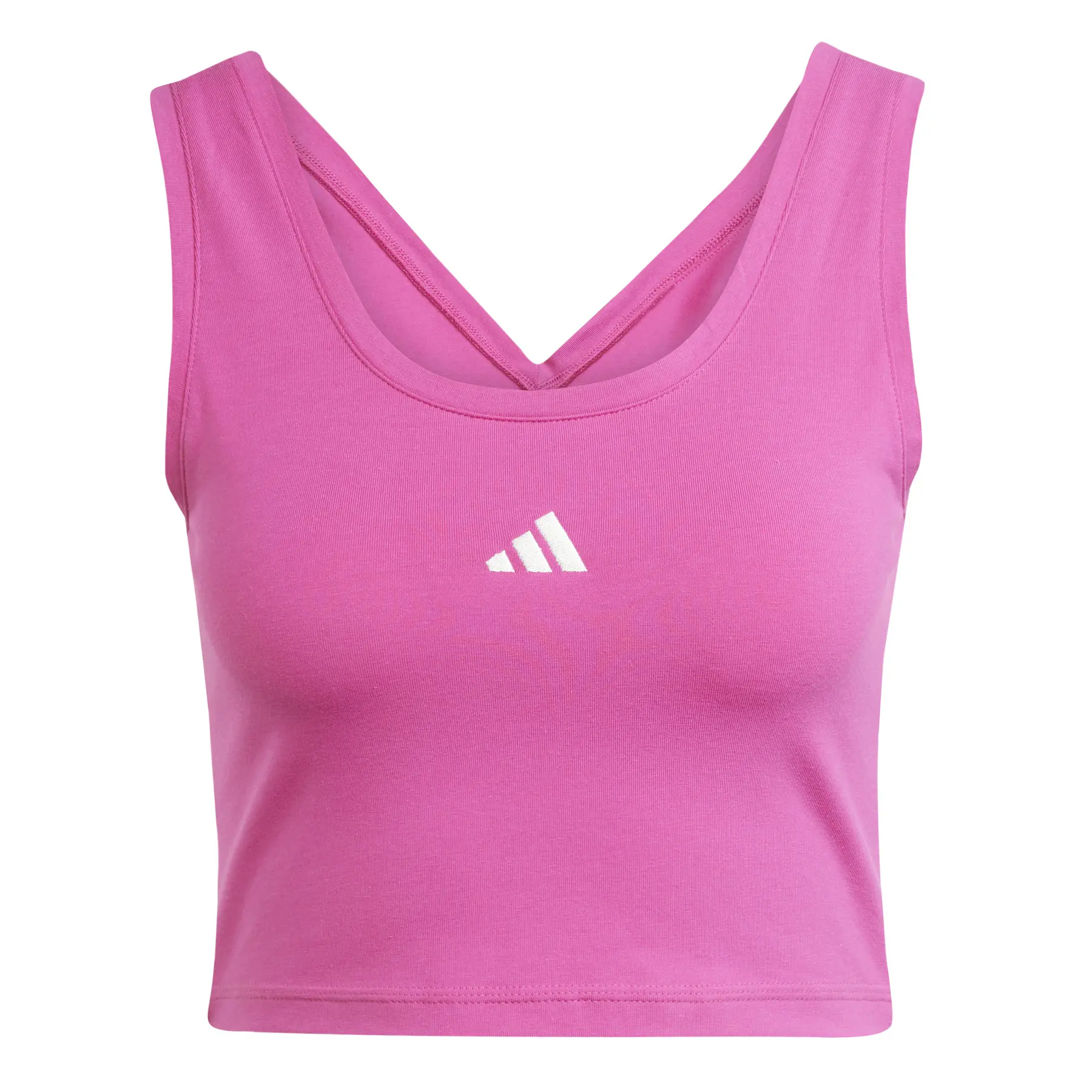 Adidas Donna Rosa Canottiera In Cotone Essentials Small Logo
