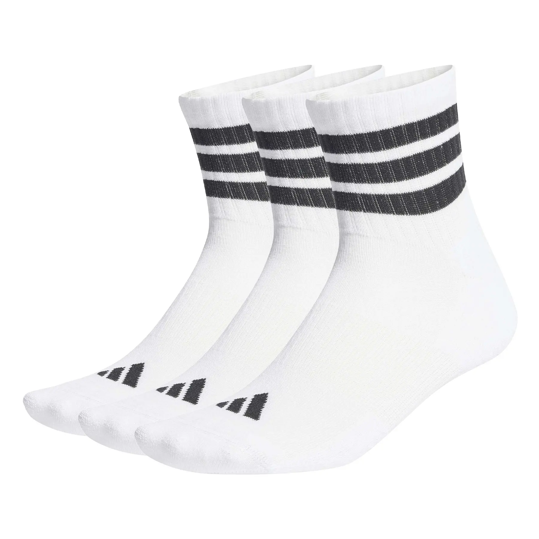 Polsternde mittelhohe Socken adidas 3 stripes (x3) - Farbe: Blanc