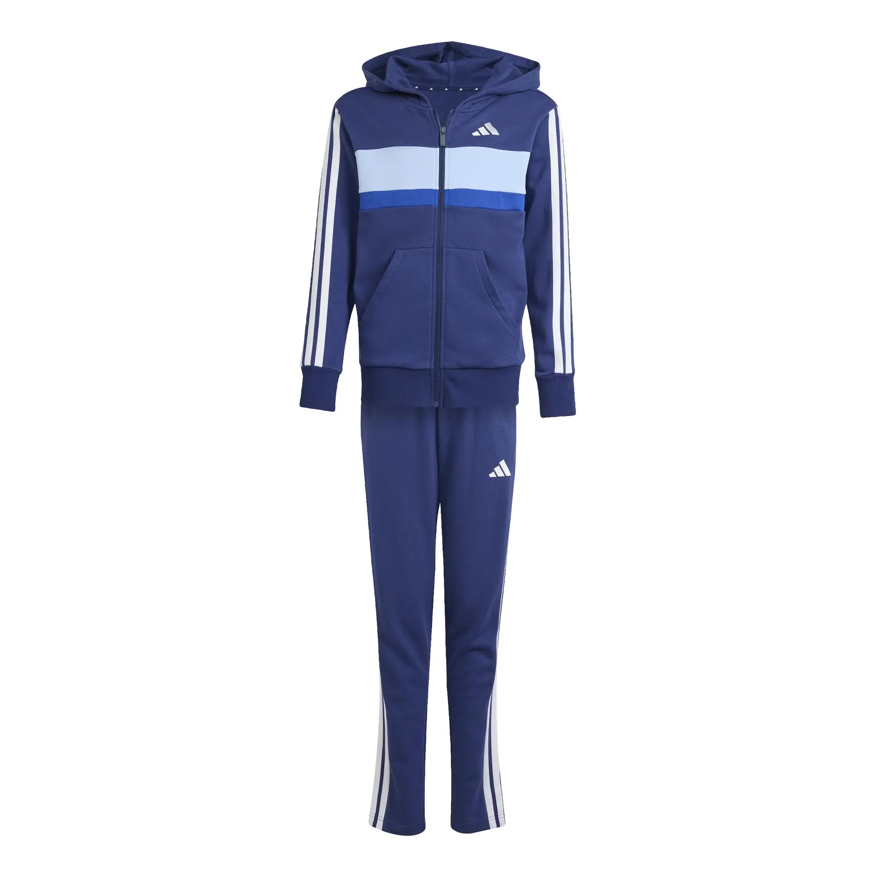 Trainingsanzug für Kinder adidas Essentials Tiberio 3 Stripes - Farbe: Bleu