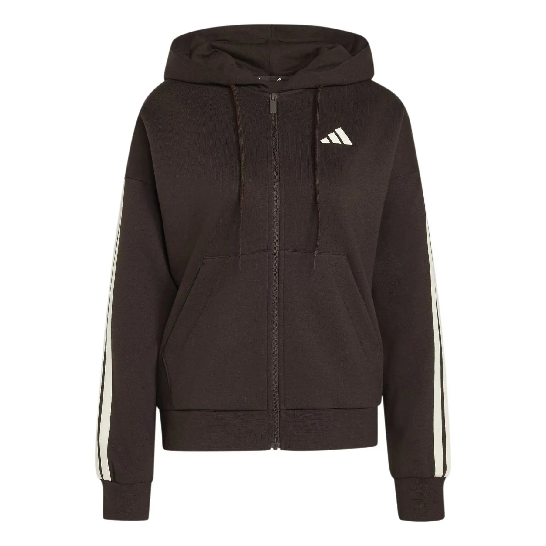 Giacca sportiva da donna con cappuccio a zip adidas Essentials 3-Stripes