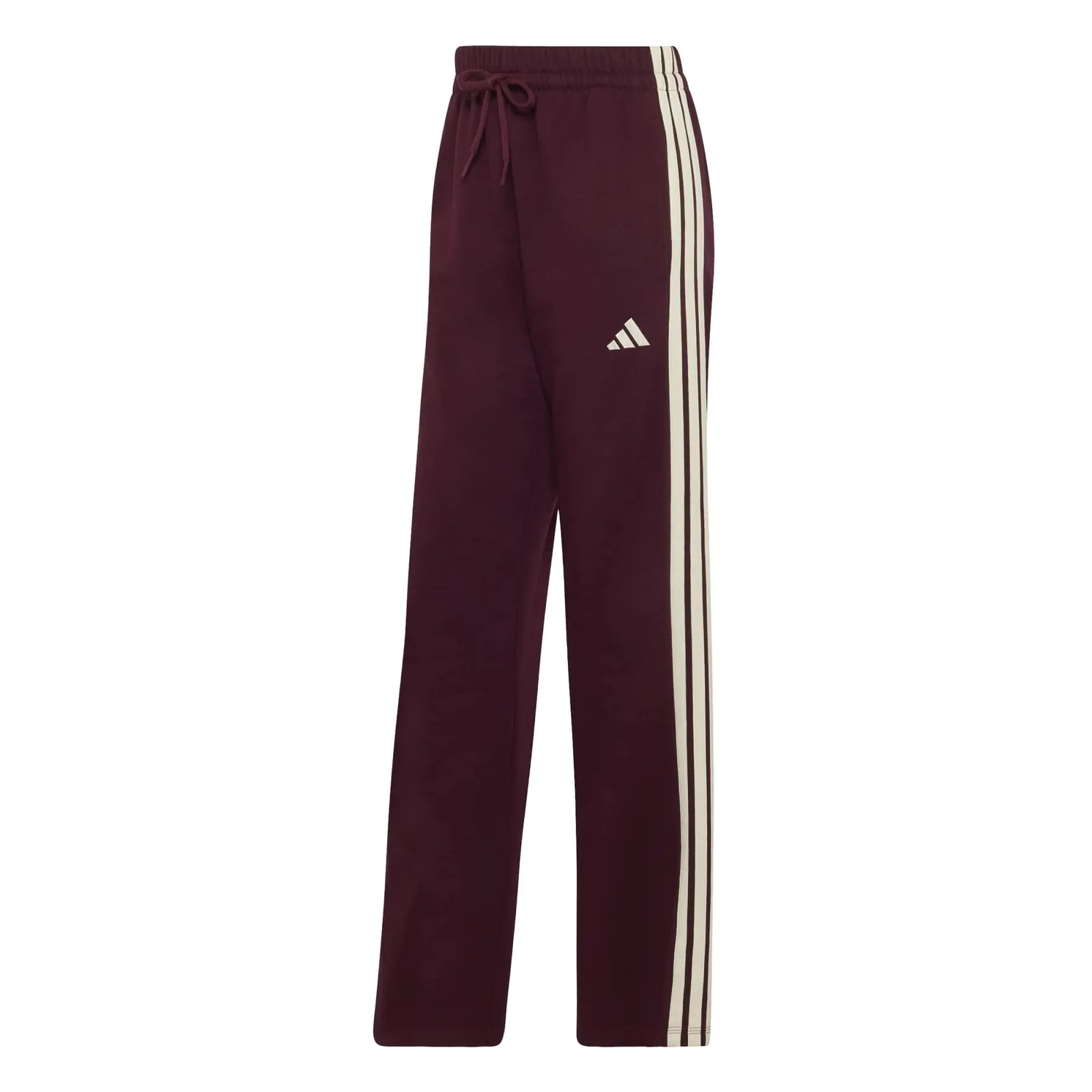 Hosen für Frauen mit offenem Saum adidas Essentials 3-Stripes Fleece - Farbe: Rouge