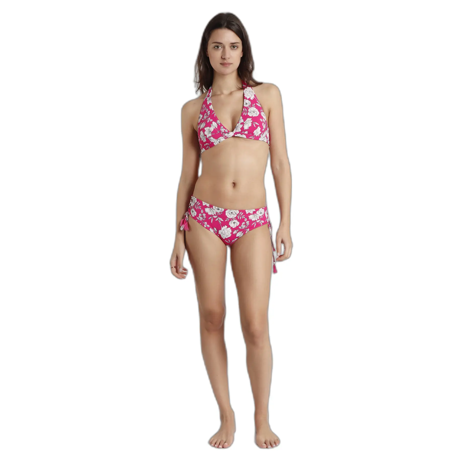 Costume da bagno due pezzi con laccetti spiaggia fiori donna Admas
