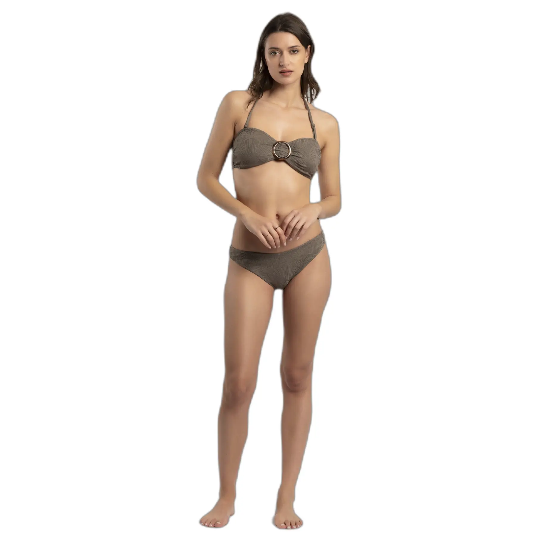 Bikini Bandeau Damen Admas Fresh Leaves