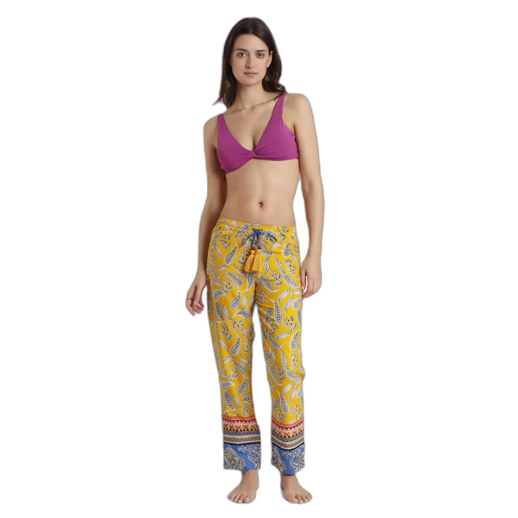 Admas Women's Yellow Hippie Beach Trousers