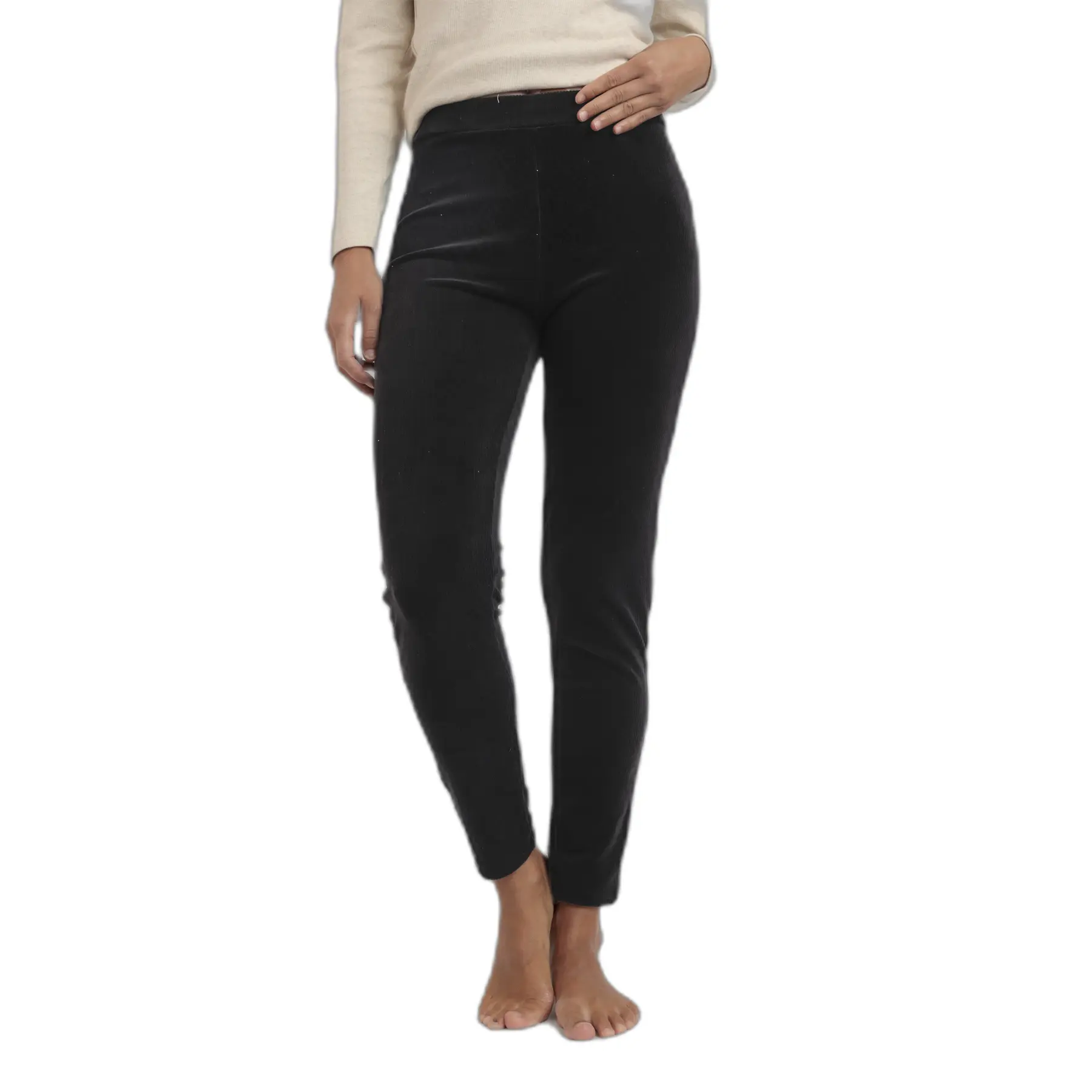 Leggings elasticizzati in velluto a coste donna Admas