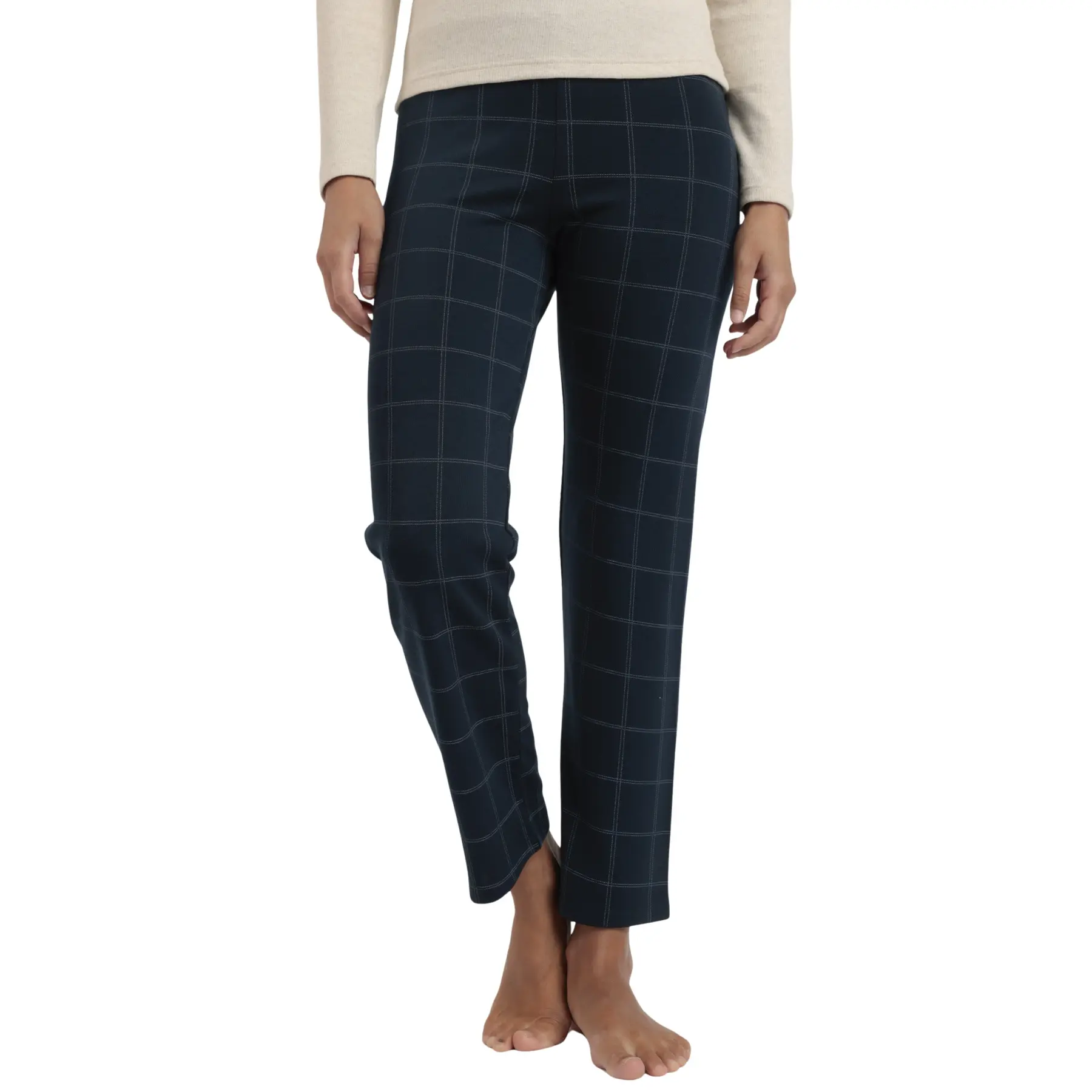 Pantaloni lunghi elasticizzati a quadri da donna Admas