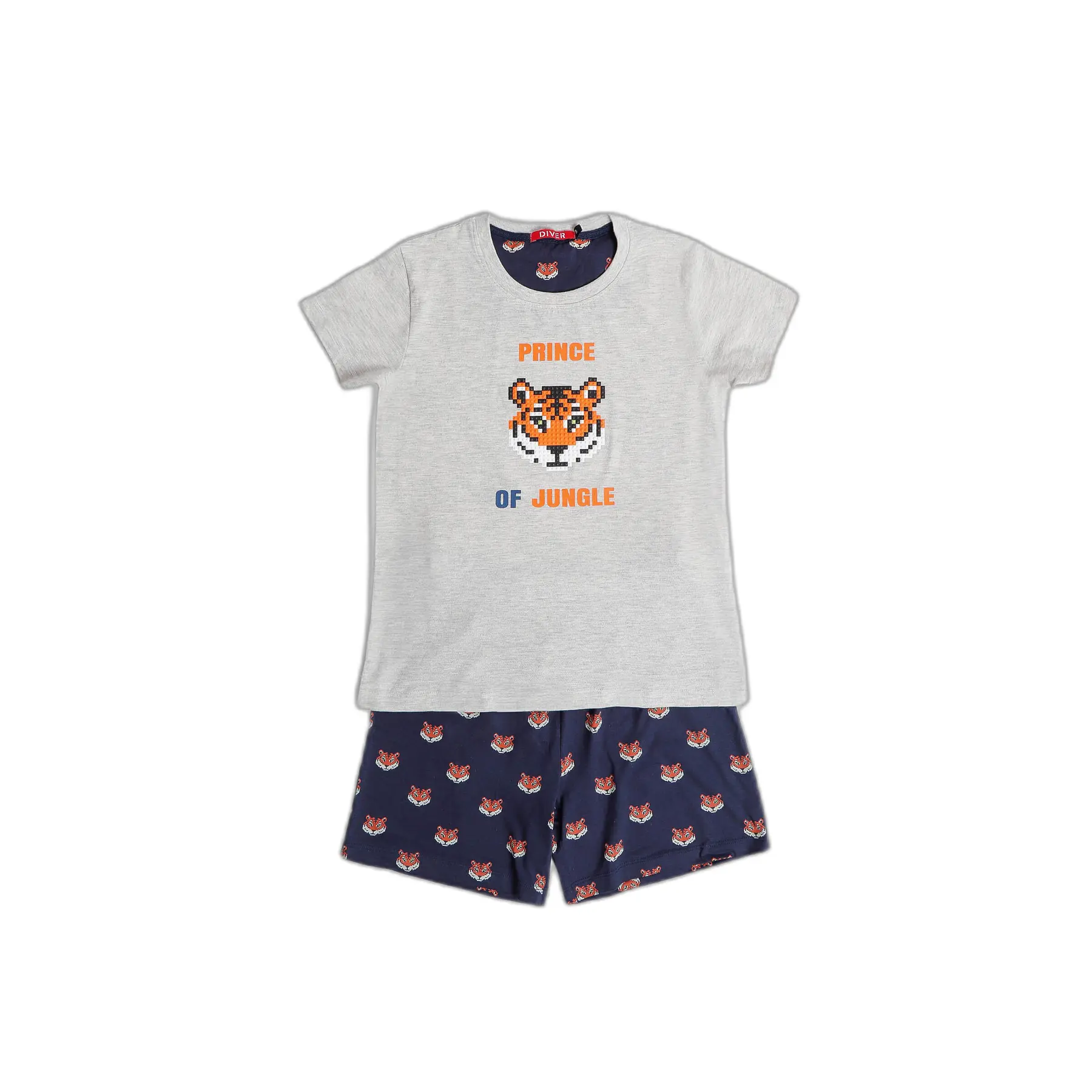 Admas Jungen Grau Kinderpyjama King