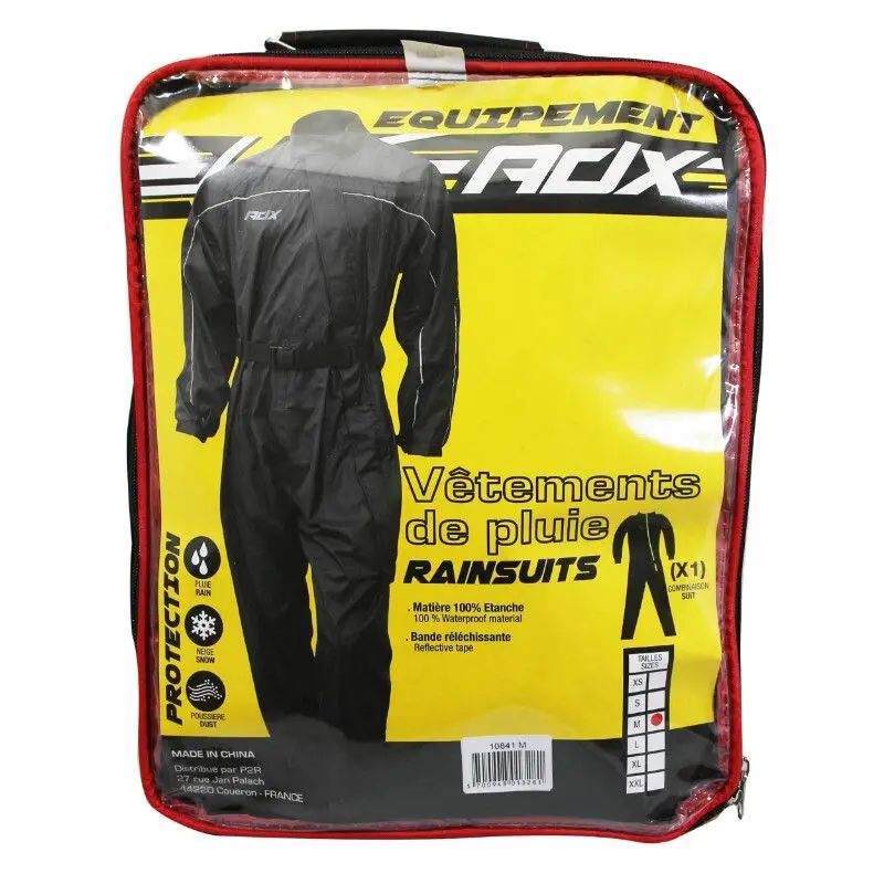 Tuta antipioggia da moto con cintura di regolazione + soffietto con cerniera e bottone a pressione sul piede + borsa di trasporto ADX