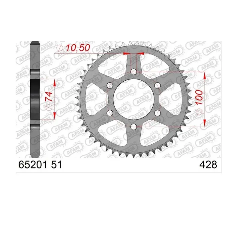 Ritzel Motorrad Stahl hinten Afam 520 51 dents