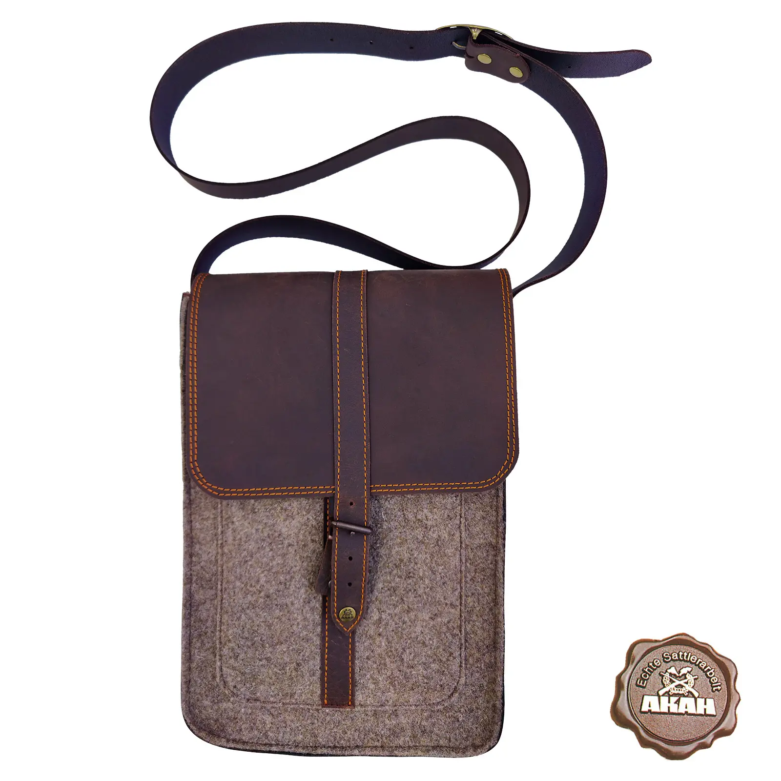 Filz Schultertasche aus Wolle Akah Messenger