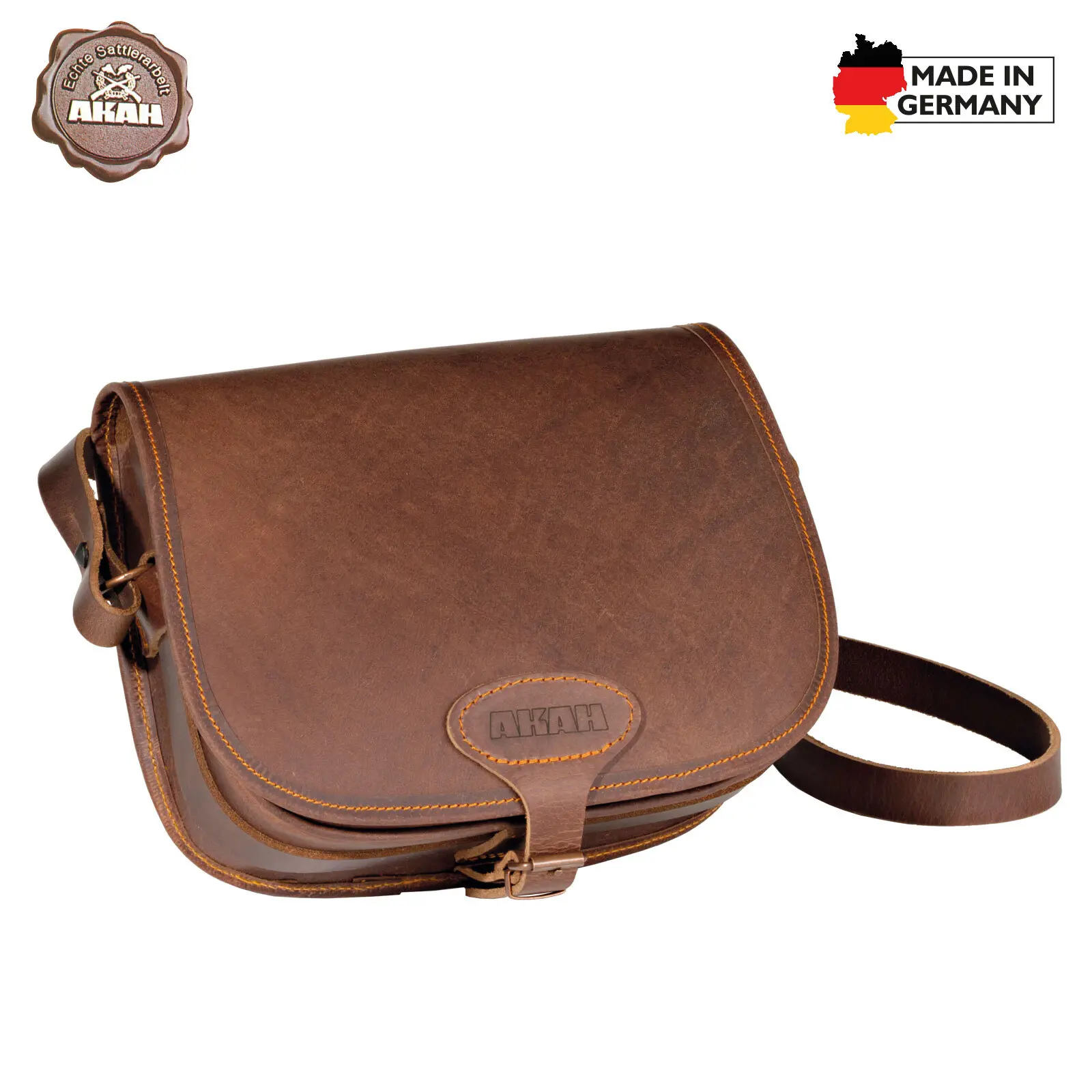 Traditionelle Lederschultertasche Akah Pull Up