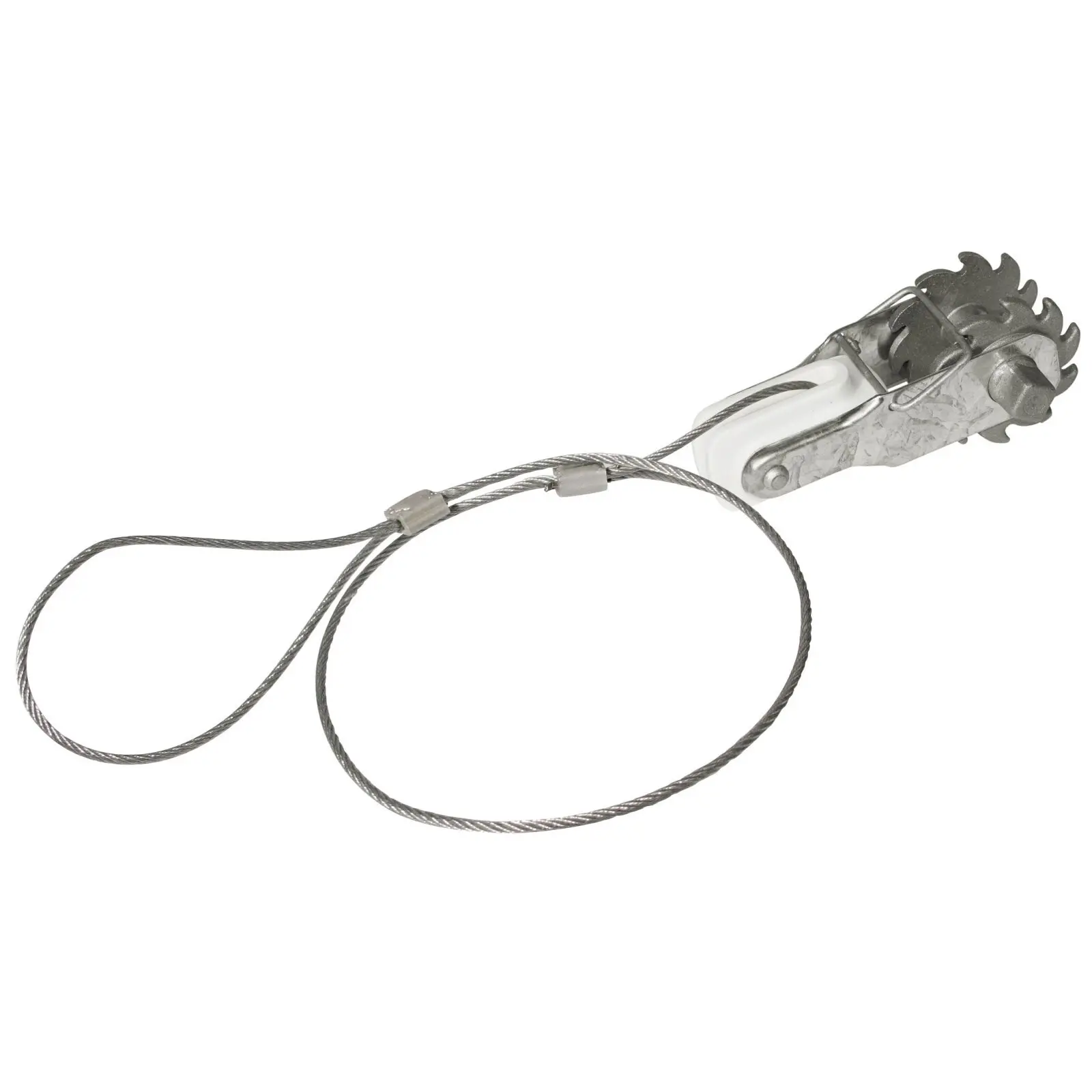 Fence accessory metal wire tensioner with insulator and wire Ako