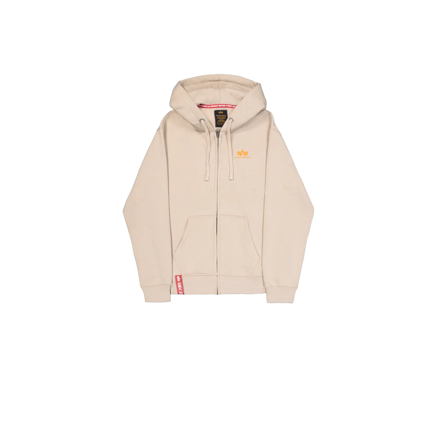 Felpa con cappuccio e zip con piccolo logo Alpha Industries Basic