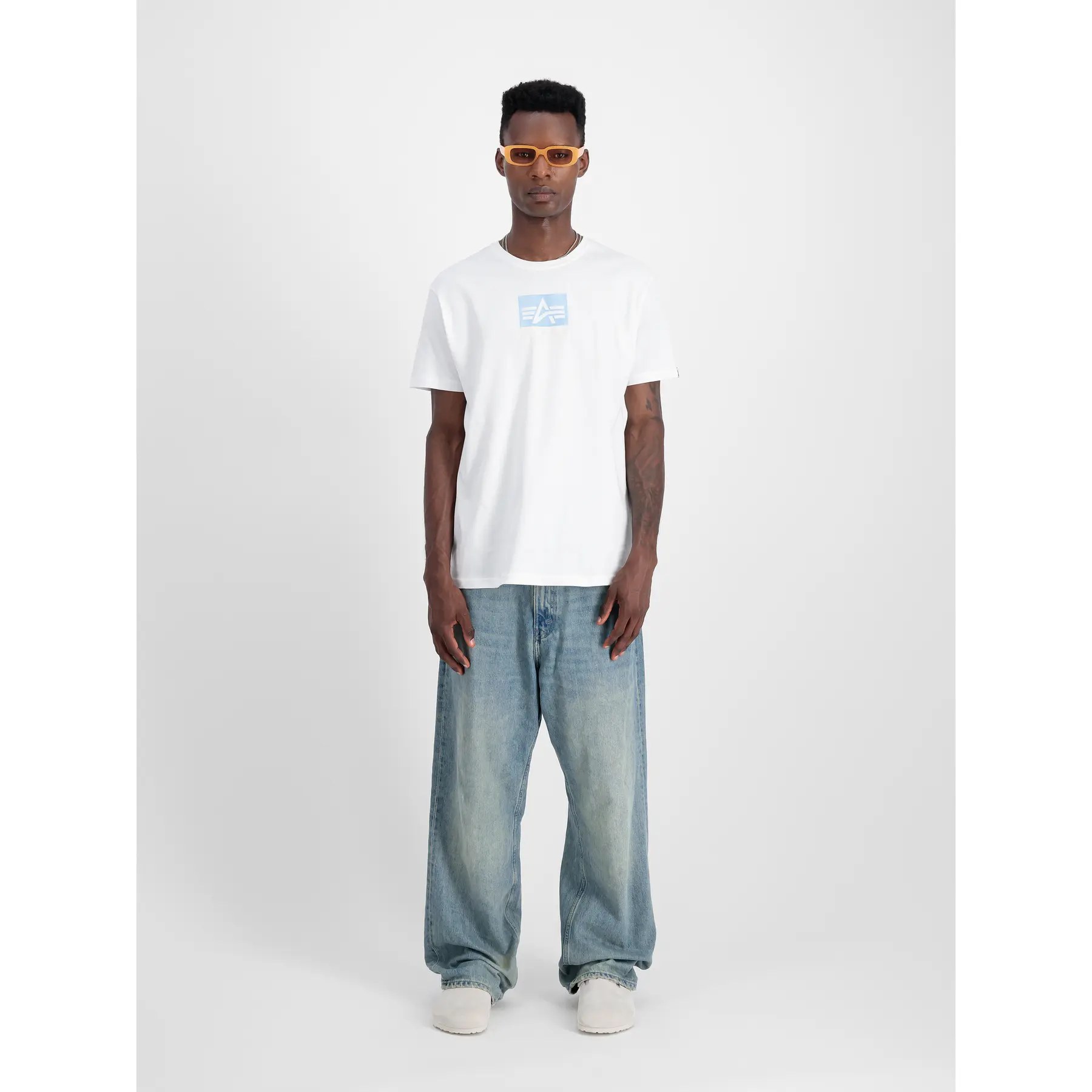 T-shirt con logo in satin Alpha Industries