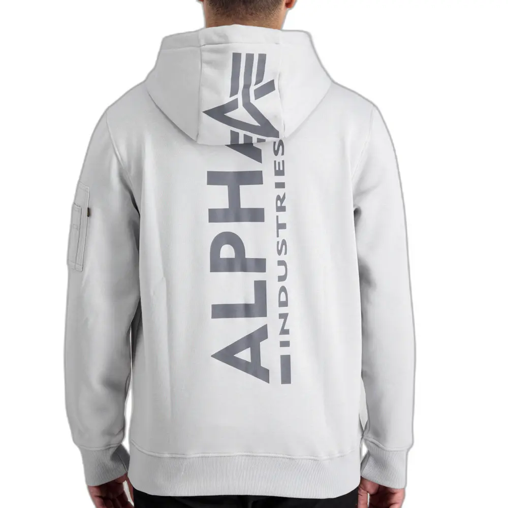 Felpa con cappuccio stampata sul retro Alpha Industries