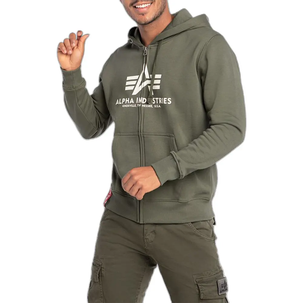 Felpa con cappuccio Alpha Industries Basic Zip