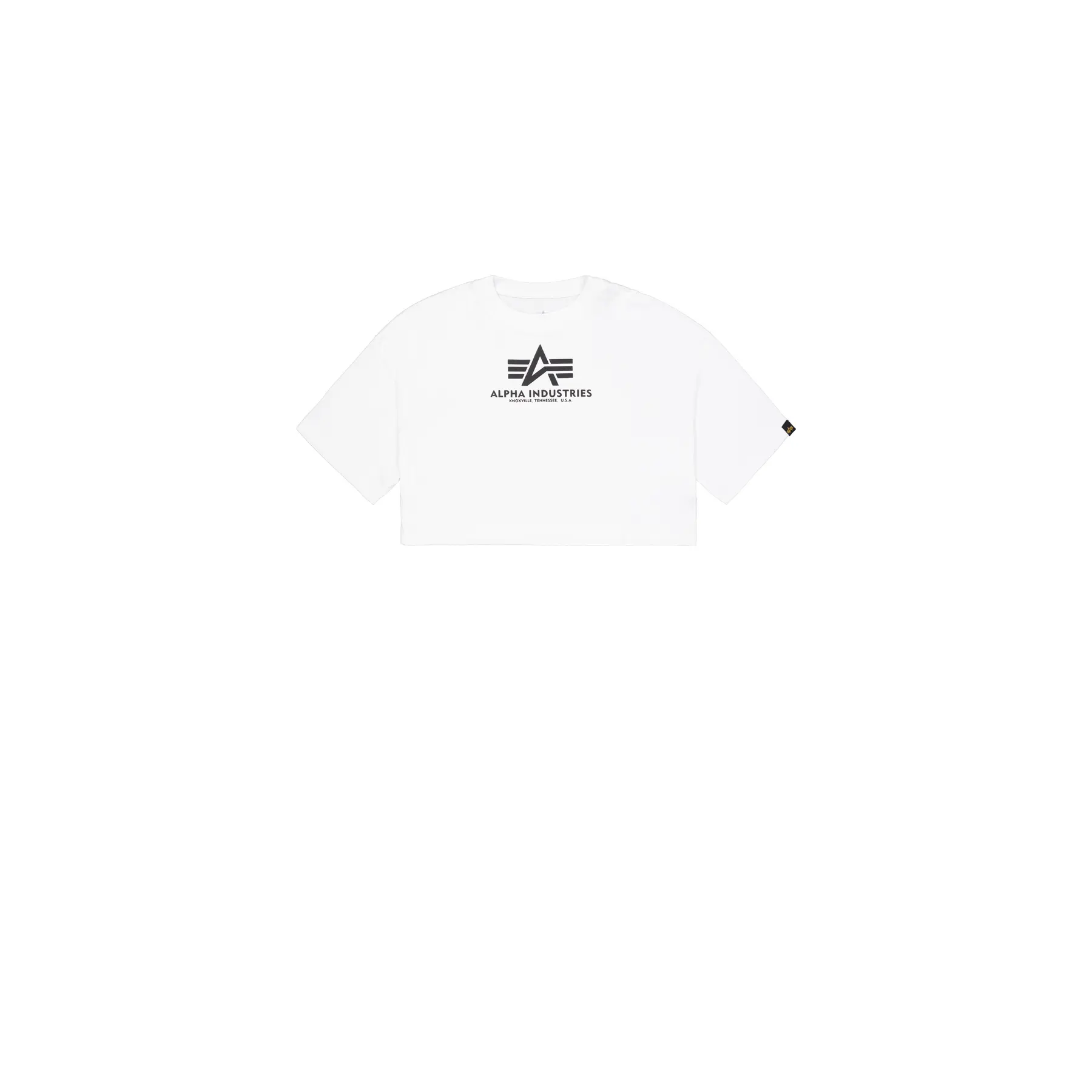 Damen Puffärmel Crop-Top T-Shirt mit Print Alpha Industries Basic