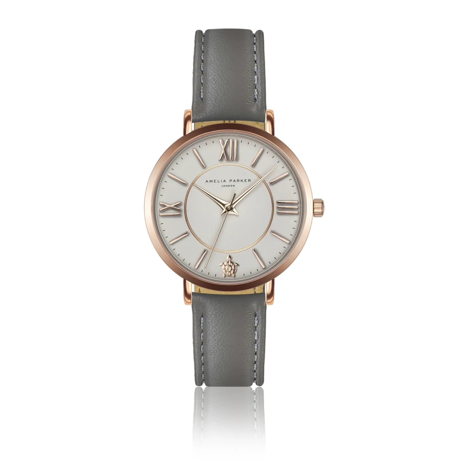 Leather watch woman Amelia Parker Petite Classique Grey