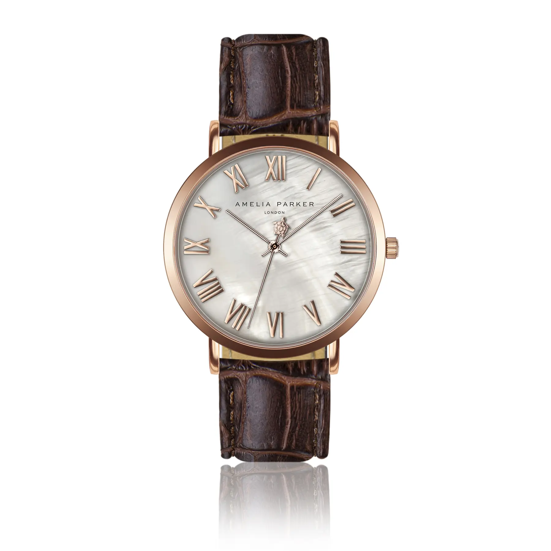 Amelia Parker Golden Leather Watch Woman Classique Brown