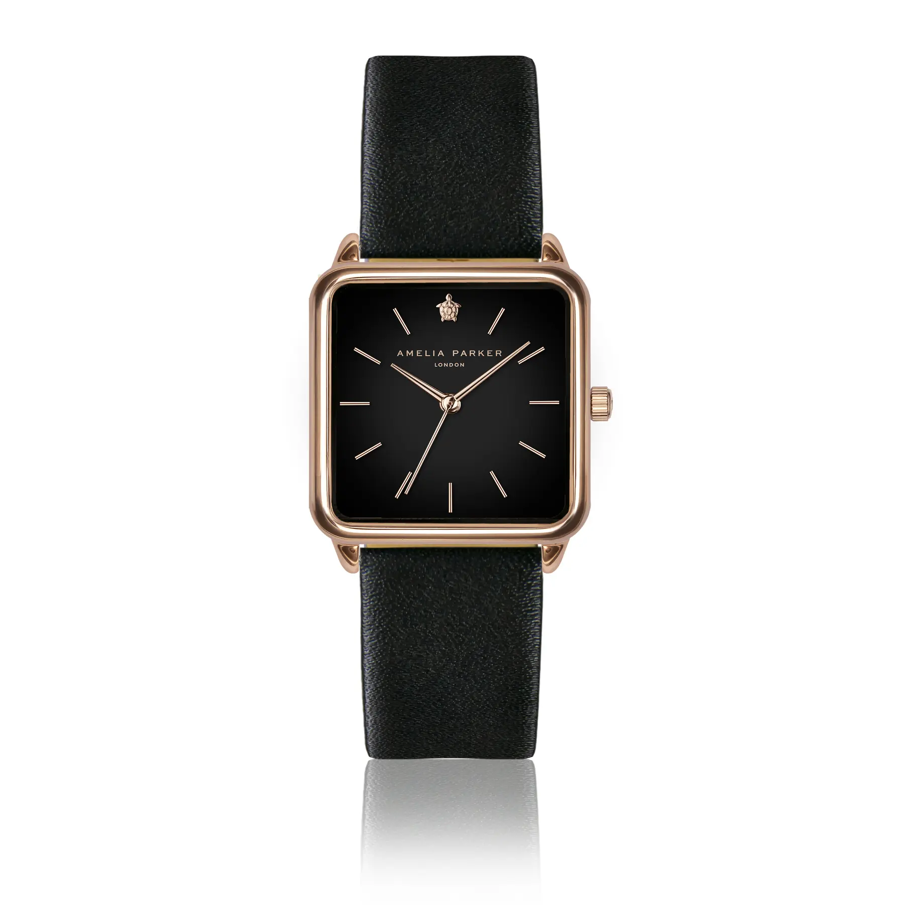 Amelia Parker Golden Leather Watch Woman Night Plaza Black