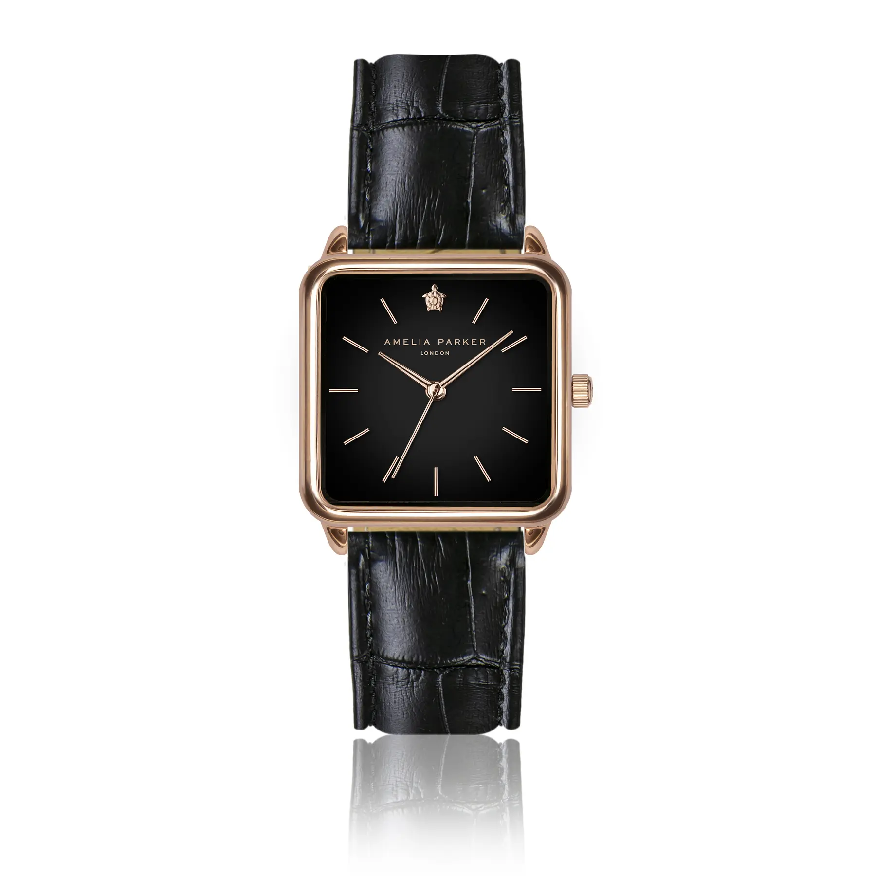Lederuhr Frau Amelia Parker Night Plaza Black
