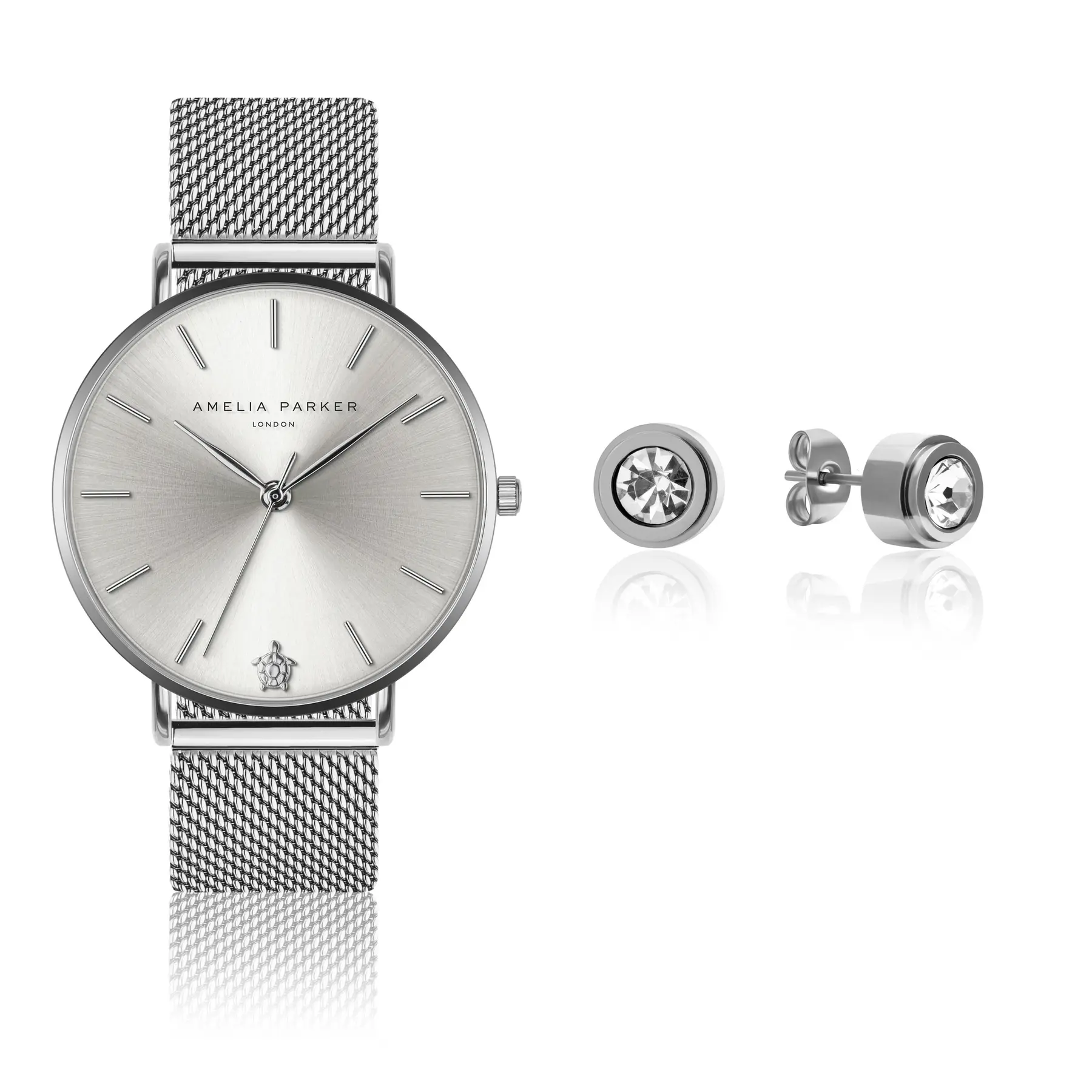 Amelia Parker Women's Silver Watch And Bracelet For Capsule Grey