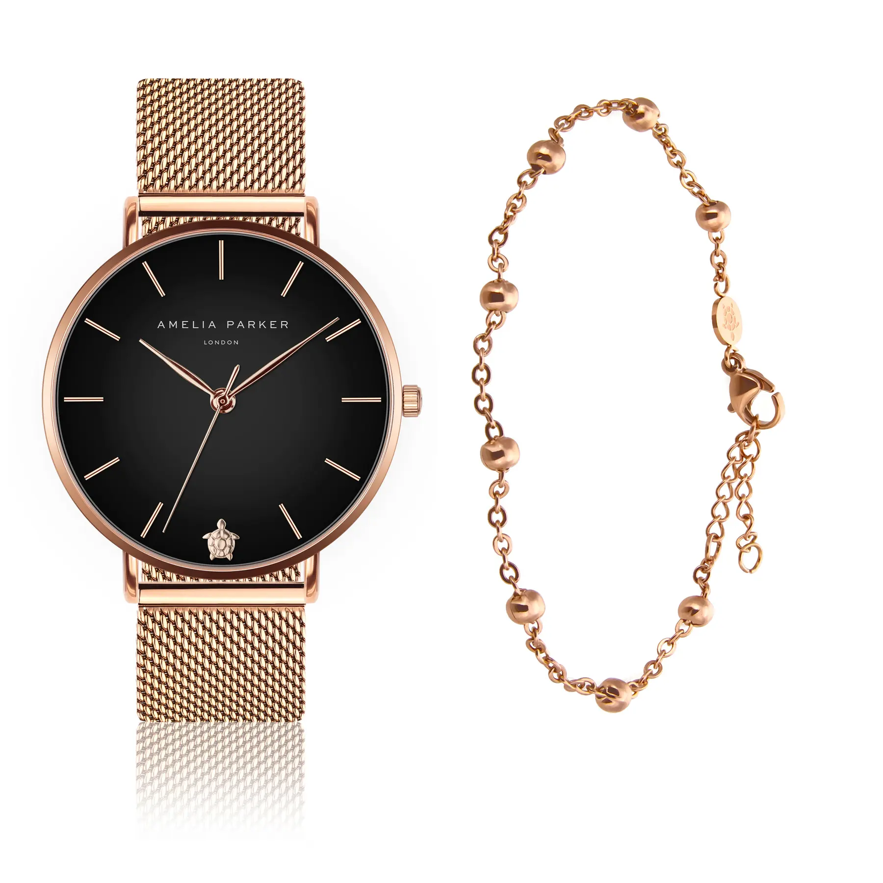 Amelia Parker Women's Golden Watch And Bracelet For Midnight Moon