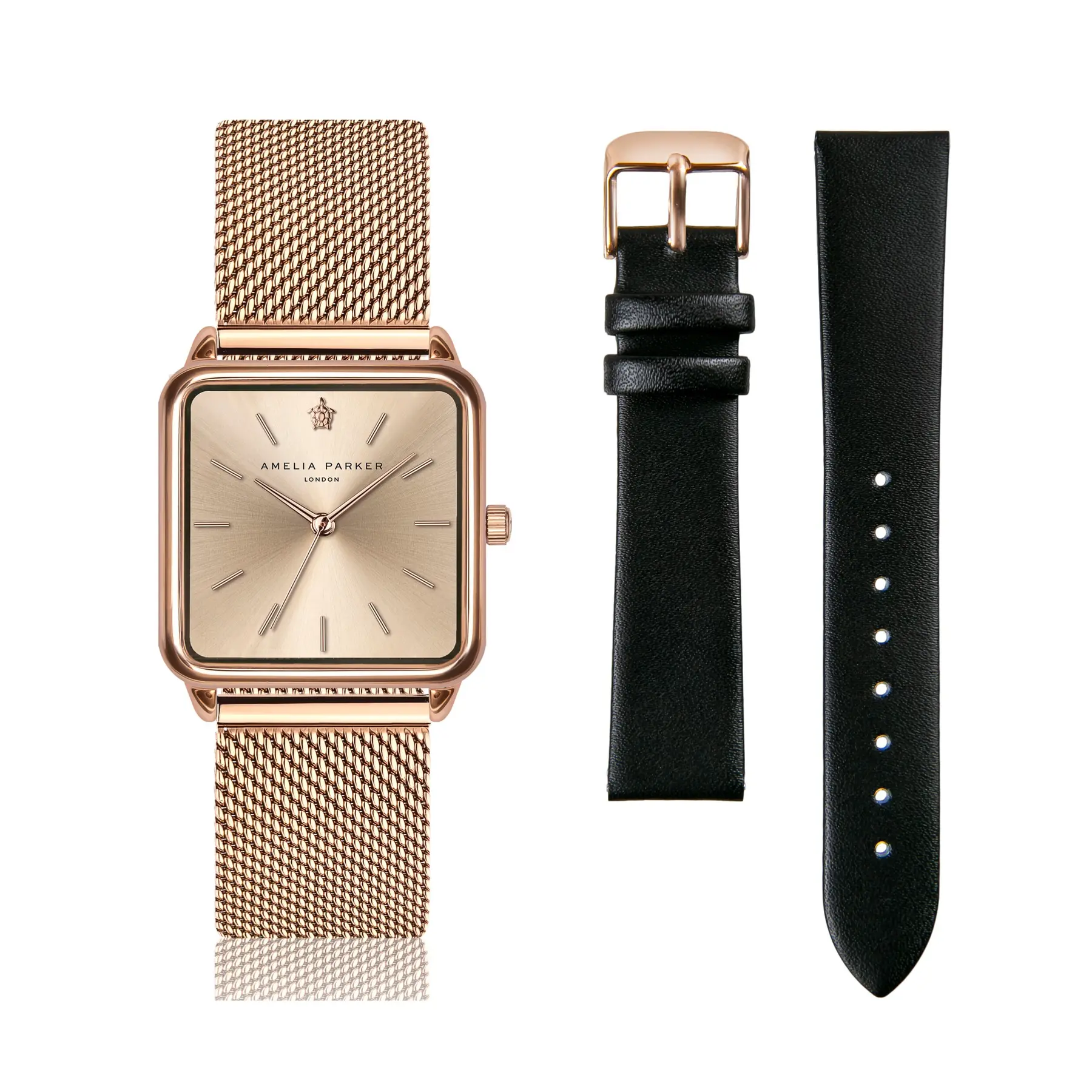 Damenuhr und Uhrenarmband Amelia Parker Gold Plaza