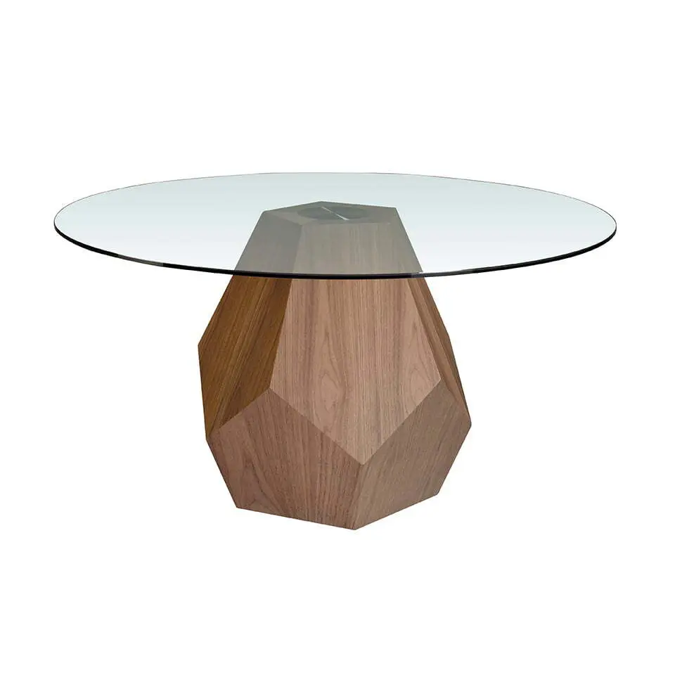 Table de salle à manger en bois et verre Angel Cerdà