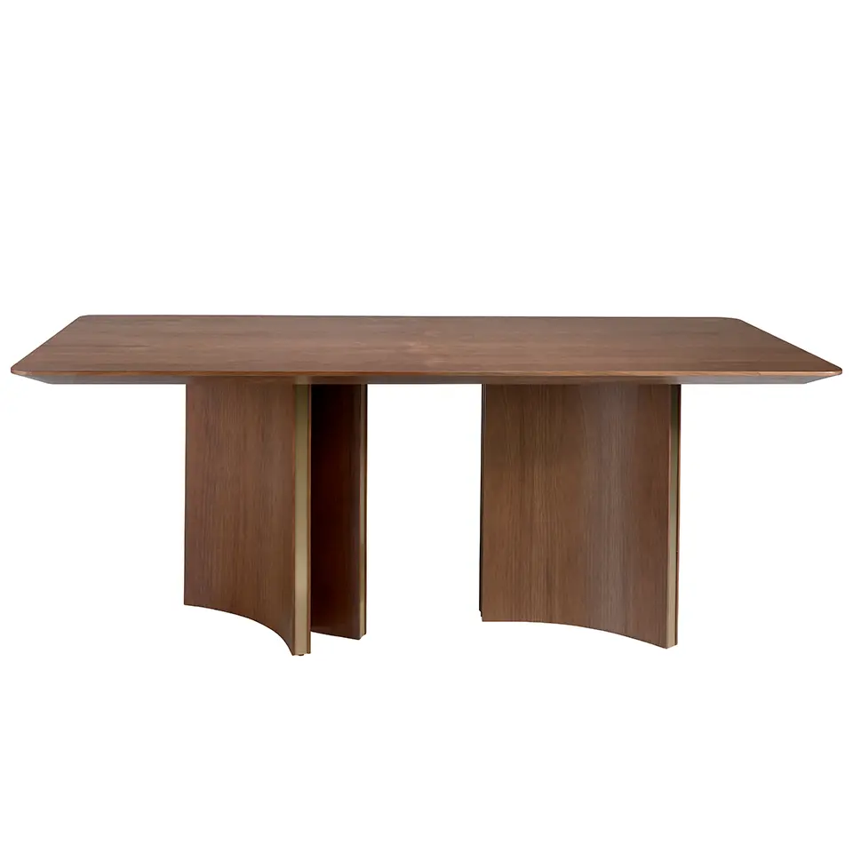 Table de salle à manger en noyer et or Angel Cerdà
