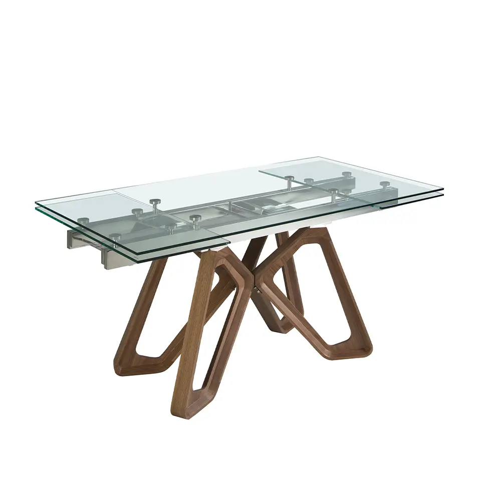 Table à manger à rallonge rectangulaire verre trempé Angel Cerdà