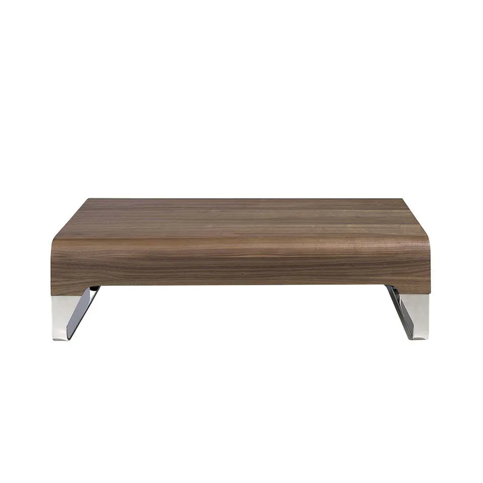 Table basse en bois de noyer et acier Angel Cerdà Table basse en bois de noyer et acier Angel Cerdà