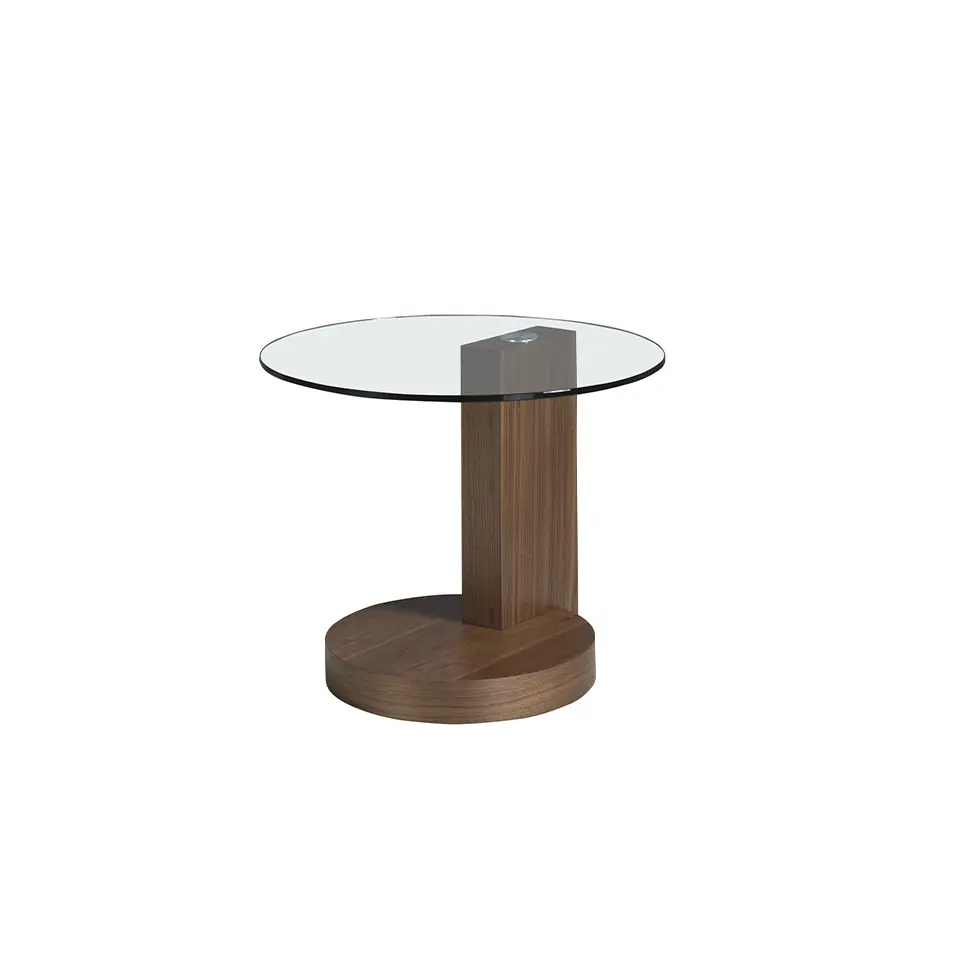 Table d'angle ronde en verre trempé Angel Cerdà Table d'angle ronde en verre trempé Angel Cerdà