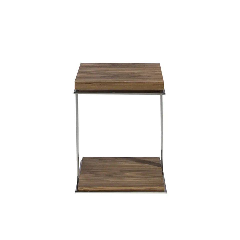 Table d'angle de noyer et acier Angel Cerdà