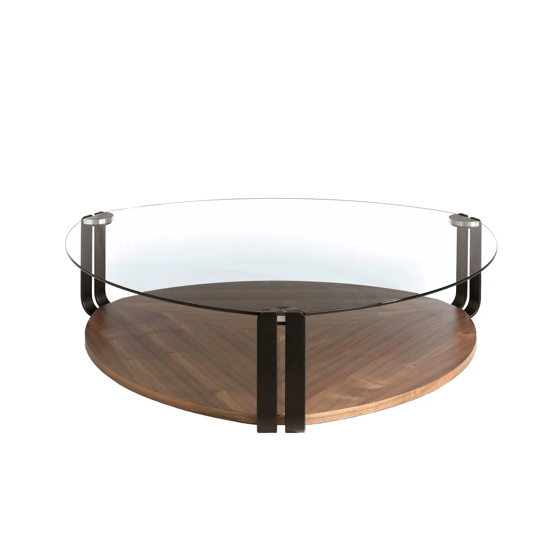Table basse en bois de noyer et verre Angel Cerdà Table basse en bois de noyer et verre Angel Cerdà