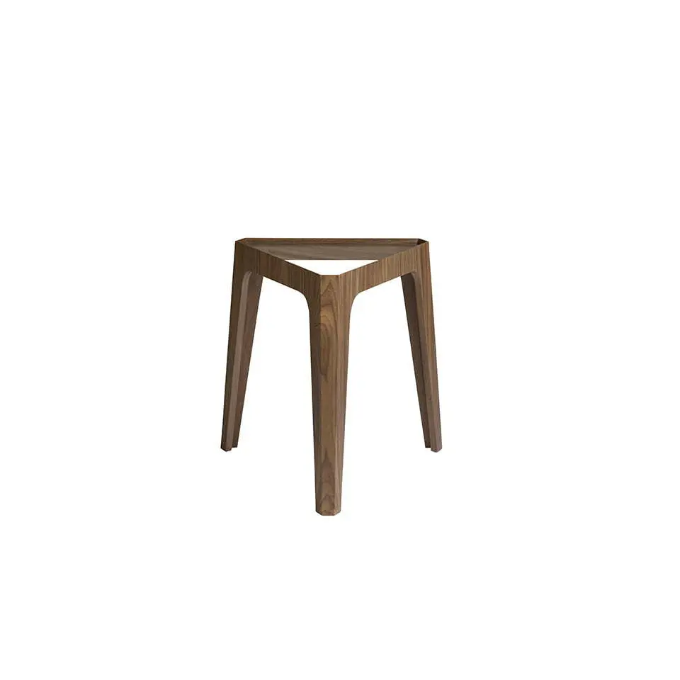 Table d'angle triangulaire en verre noyer Angel Cerdà