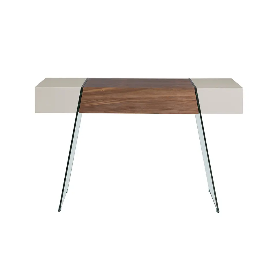 Console en noyer et verre trempé Angel Cerdà Console en noyer et verre trempé Angel Cerdà