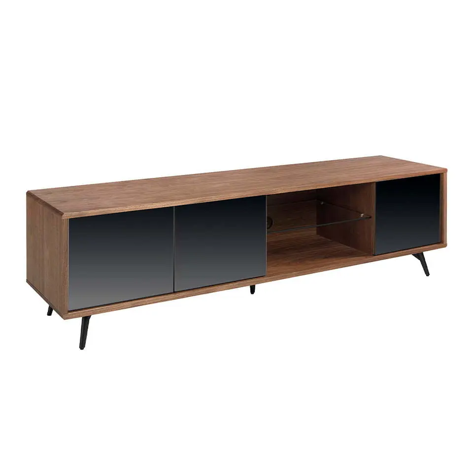 Meuble TV de noyer et verre Angel Cerdà Meuble TV de noyer et verre Angel Cerdà