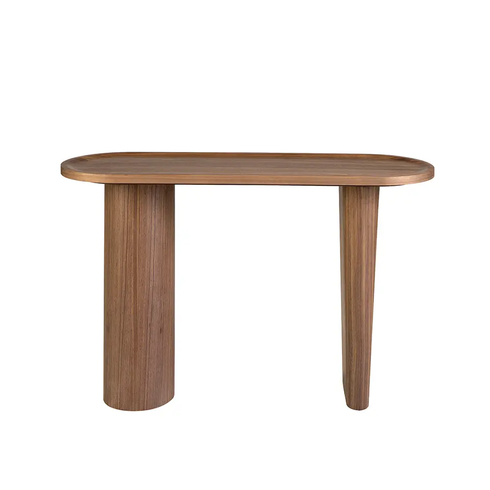 Console ovale en noyer demi-point Angel Cerdà Console ovale en noyer demi-point Angel Cerdà