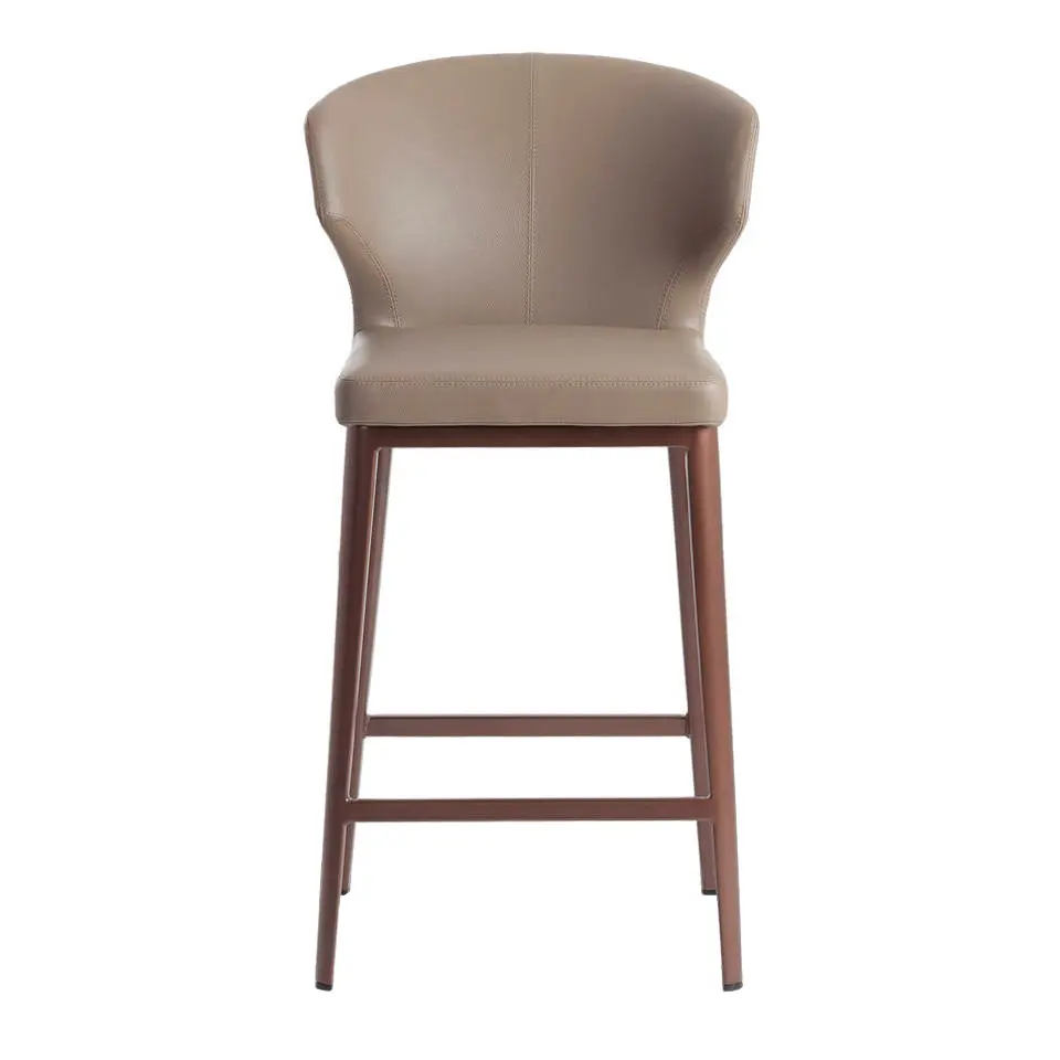 Tabouret en simili cuir et acier bronze Angel Cerdà