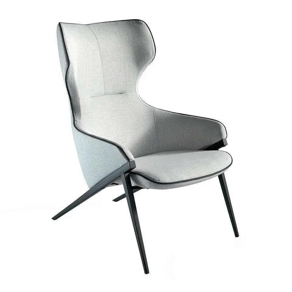 Fauteuil en tissu et pieds en acier Angel Cerdà Fauteuil en tissu et pieds en acier Angel Cerdà