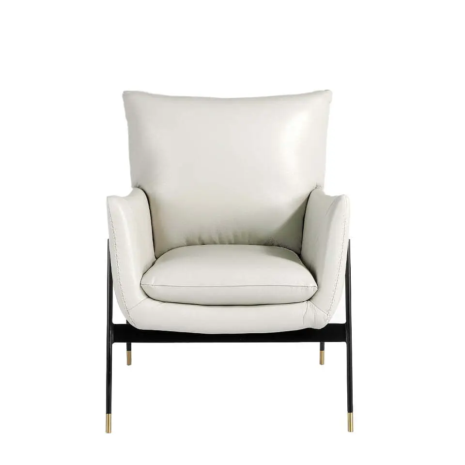 Fauteuil en cuir et pieds en acier Angel Cerdà Fauteuil en cuir et pieds en acier Angel Cerdà